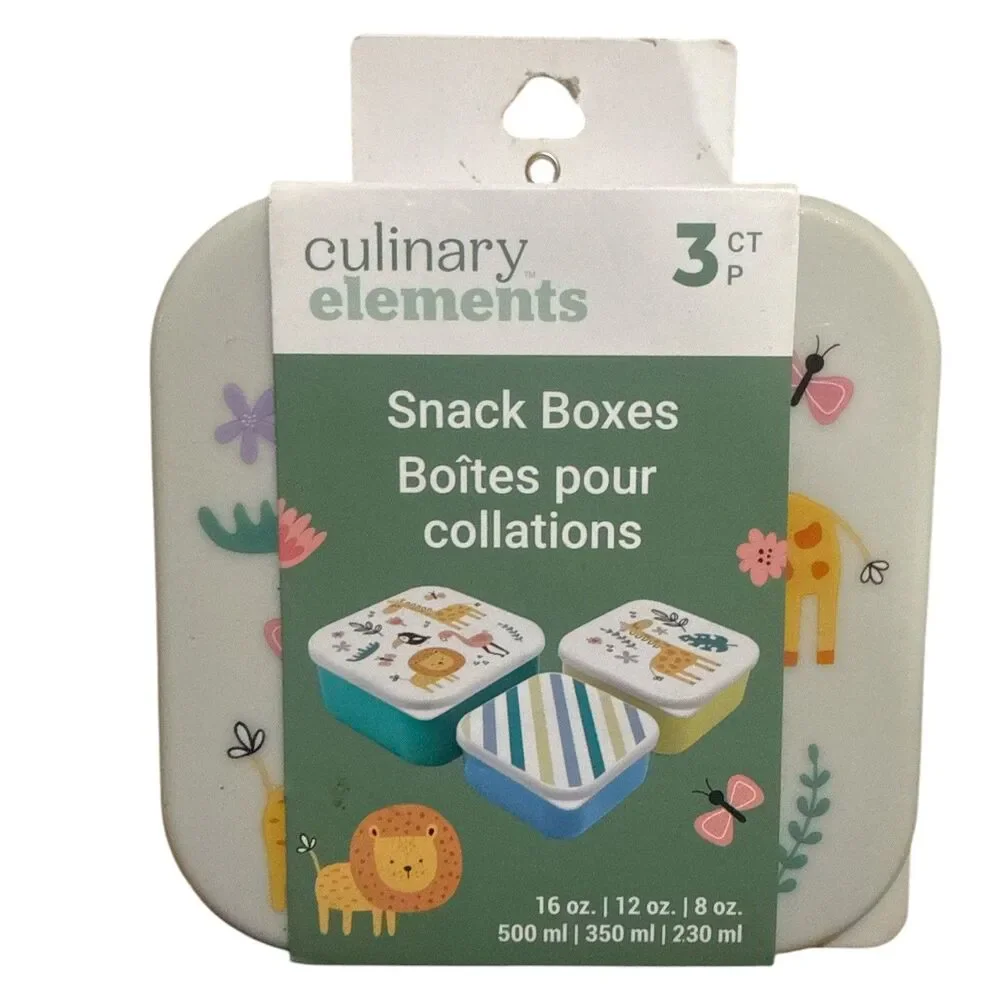 Kids Snack Boxes Set of 6 Lunch Containers 16oz 12oz 8oz New